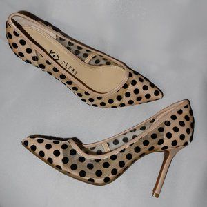 Katy Perry NUDE POLKA DOT MESH Sissy Pump